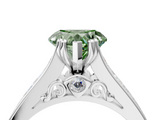 White gold Fancy Green Heart  Cut Channel Set Solitaire Engagement Ring with Prong Setting_4