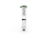 White gold Fancy Green Heart Cut Cut Channel Set Solitaire Ring with Four-Prong Setting_14