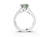 White gold Fancy Green Heart Cut Cut Channel Set Solitaire Ring with Four-Prong Setting_15