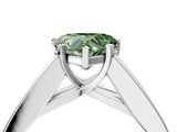 White gold Fancy Green Heart Cut Cut Channel Set Solitaire Ring with Four-Prong Setting_16