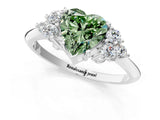 White gold Fancy Green Heart Cut Cut Diamond Cluster Ring with Solitaire Band and Four-Prong Setting_13
