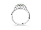 White gold Fancy Green Heart Cut Cut Diamond Cluster Ring with Solitaire Band and Four-Prong Setting_15
