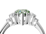 White gold Fancy Green Heart Cut Cut Diamond Cluster Ring with Solitaire Band and Four-Prong Setting_16