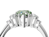 White gold Fancy Green Heart Cut Cut Diamond Cluster Ring with Solitaire Band and Four-Prong Setting_40