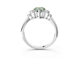 White gold Fancy Green Heart Cut Cut Diamond Cluster Ring with Solitaire Band and Four-Prong Setting_51