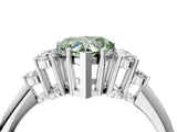 White gold Fancy Green Heart Cut Cut Diamond Cluster Ring with Solitaire Band and Four-Prong Setting_52
