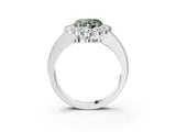 White gold Fancy Green Heart Cut Cut Halo Diamond Pavé Engagement Ring with Milgrain Detailing_51