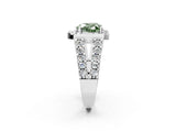 White gold Fancy Green Heart Cut Cut Halo Split Shank Prong Set Ring_2