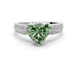 White gold Fancy Green Heart Cut Cut Pave Split Shank Engagement Ring with Four-Prong Setting_12