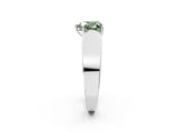 White gold Fancy Green Heart Cut Diamond Channel Set Solitaire Ring with Four-Prong Setting_33