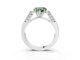 White gold Fancy Green Heart Cut Diamond Channel Set Solitaire Ring with Four-Prong Setting_34