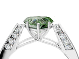 White gold Fancy Green Heart Cut Diamond Channel Set Solitaire Ring with Four-Prong Setting_35
