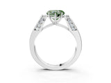 White gold Fancy Green Heart Cut Diamond Channel Set Solitaire Ring with Four-Prong Setting_39