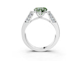 White gold Fancy Green Heart Cut Diamond Channel Set Solitaire Ring with Four-Prong Setting_46