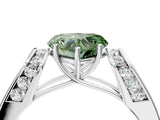 White gold Fancy Green Heart Cut Diamond Channel Set Solitaire Ring with Four-Prong Setting_47