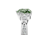 White gold Fancy Green Heart  Cut Diamond Engagement Ring with Bezel Set Round Side Stones and Prong Setting_29