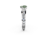 White gold Fancy Green Heart  Cut Diamond Engagement Ring with Pavé Band and Four-Prong Setting_5