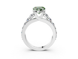White gold Fancy Green Heart  Cut Diamond Engagement Ring with Pavé Band and Four-Prong Setting_6