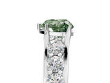 White gold Fancy Green Heart  Cut Diamond Engagement Ring with Pavé Band and Four-Prong Setting_8