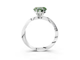 White gold Fancy Green Heart Cut Diamond Engagement Ring with Side Stone Accents and Four-Prong Setting_112