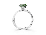 White gold Fancy Green Heart Cut Diamond Engagement Ring with Side Stone Accents and Four-Prong Setting_15