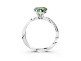 White gold Fancy Green Heart Cut Diamond Engagement Ring with Side Stone Accents and Four-Prong Setting_27