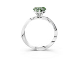 White gold Fancy Green Heart Cut Diamond Engagement Ring with Side Stone Accents and Four-Prong Setting_39