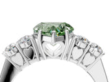 White gold Fancy Green Heart  Cut Diamond Five-Stone Prong Set White Gold Ring_52