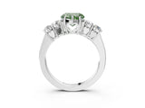 White gold Fancy Green Heart  Cut Diamond Five-Stone Prong Set White Gold Ring_56