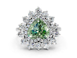 White gold Fancy Green Heart Cut Diamond Floral Double Halo Engagement Ring with Prong Setting_24
