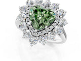 White gold Fancy Green Heart Cut Diamond Floral Double Halo Engagement Ring with Prong Setting_25