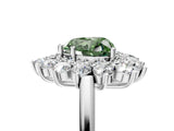White gold Fancy Green Heart Cut Diamond Floral Double Halo Engagement Ring with Prong Setting_29