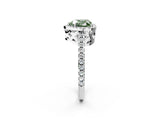 White gold Fancy Green Heart Cut Diamond Halo Engagement Ring with Pavé Band and Prong Setting_41