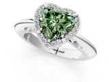 White gold Fancy Green Heart  Cut Diamond Halo Engagement Ring with Split Shank and Four-Prong Setting_31