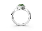 White gold Fancy Green Heart  Cut Diamond Halo Engagement Ring with Split Shank and Four-Prong Setting_32