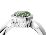 White gold Fancy Green Heart  Cut Diamond Halo Engagement Ring with Split Shank and Four-Prong Setting_34