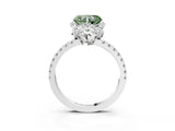 White gold Fancy Green Heart Cut Diamond Halo Pave Band with Four-Prong Setting_6
