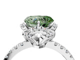 White gold Fancy Green Heart Cut Diamond Halo Pave Band with Four-Prong Setting_7