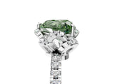 White gold Fancy Green Heart Cut Diamond Halo Pave Band with Four-Prong Setting_8