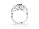 White gold Fancy Green Heart Cut Diamond Halo Ring with Pavé Band and Four-Prong Setting_32