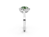 White gold Fancy Green Heart  Cut Diamond Halo Ring with Round Brilliant Halo and Solitaire Band_2