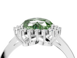 White gold Fancy Green Heart  Cut Diamond Halo Ring with Round Brilliant Halo and Solitaire Band_4
