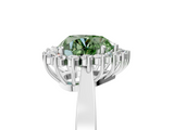 White gold Fancy Green Heart  Cut Diamond Halo Ring with Round Brilliant Halo and Solitaire Band_5