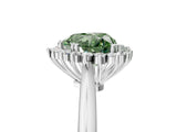 White gold Fancy Green Heart  Cut Diamond Halo Ring with Solitaire Band and Prong Setting_34