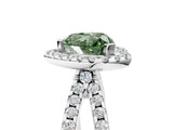 White gold Fancy Green Heart Cut Diamond Halo Ring with Split Shank Pavé Band and Prong Setting_22