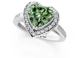 White gold Fancy Green Heart Cut Diamond Halo Ring with Split Shank and Four-Prong Setting_17