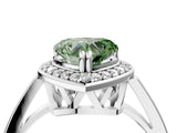 White gold Fancy Green Heart Cut Diamond Halo Ring with Split Shank and Four-Prong Setting_18