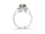 White gold Fancy Green Heart Cut Diamond Halo Ring with Split Shank and Four-Prong Setting_20