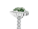 White gold Fancy Green Heart  Cut Diamond Milgrain Floral Halo Engagement Ring with Pavé Band_20