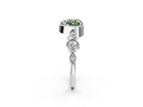 White gold Fancy Green Heart  Cut Diamond Milgrain Marquise Band with Prong Setting_5